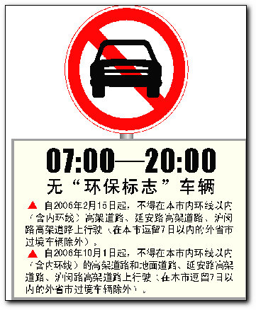 無“環保標志”車限行中心城