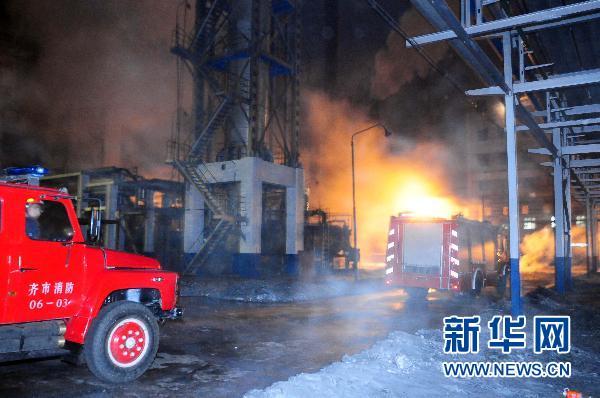 黑龍江齊齊哈爾市一化工廠發生爆炸2人受傷(組圖)