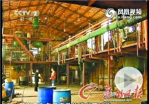 劉某生產瘦肉精的工廠。 視頻截圖