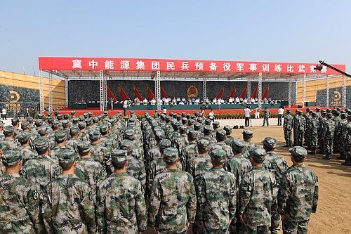 冀中能源集團民兵預備役開展演練比武慶祝建軍節