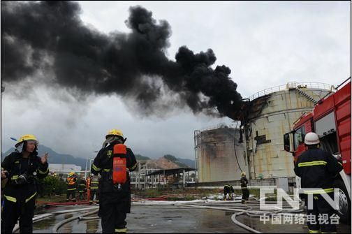 廣東惠州一化工儲罐起火五市消防聯手五小時撲滅